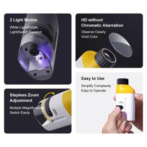 Wowkids WS-M01 Portable Children’s Microscope - 60x-150x Magnification with Dual Light Modes