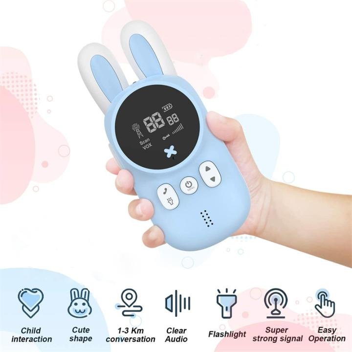 Wowkids XJ11 Walkie Talkie - Long-Range Kids’ Communication Tool with Flashlight & VOX